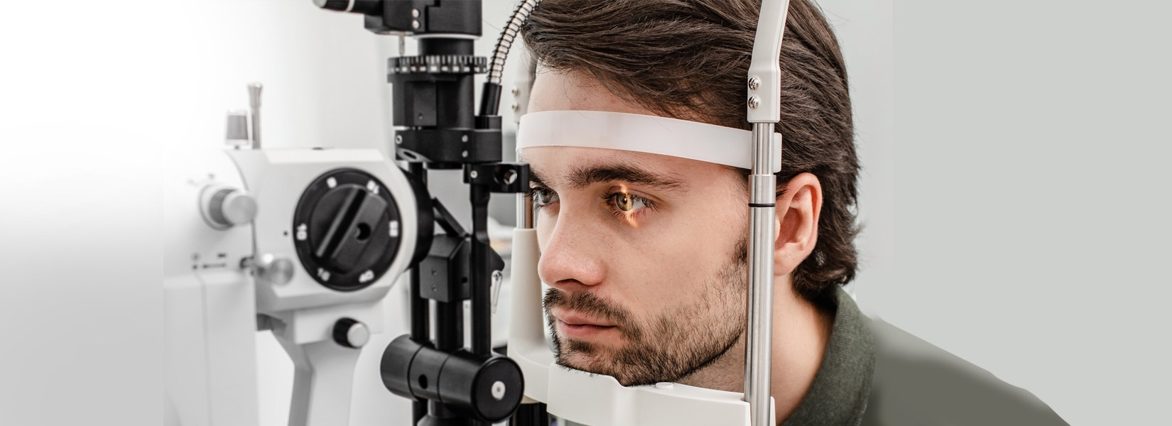 young man during eye exam in Bastrop
